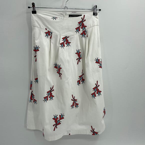 ZARA Skirt Women's Med Trafaluc Collection Textured Floral Print Knee Length - Picture 1 of 7